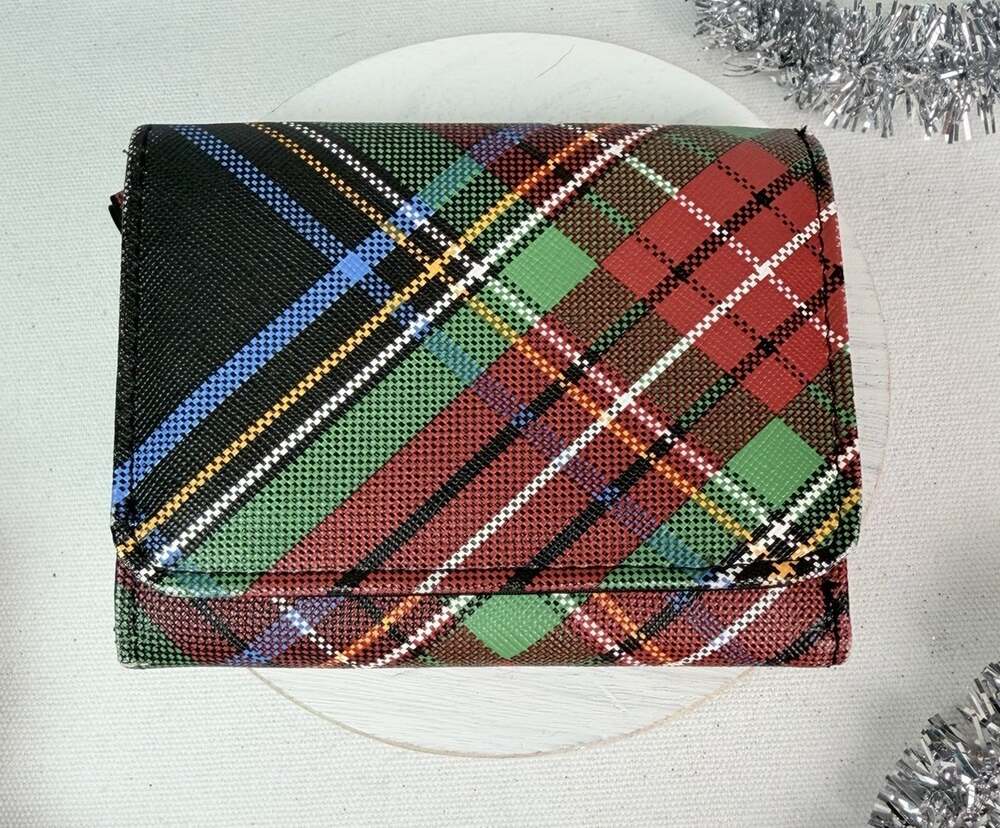 Safe Keeper Plaid RFID Blocking Wallet Tartan Holiday Clutch Card Case